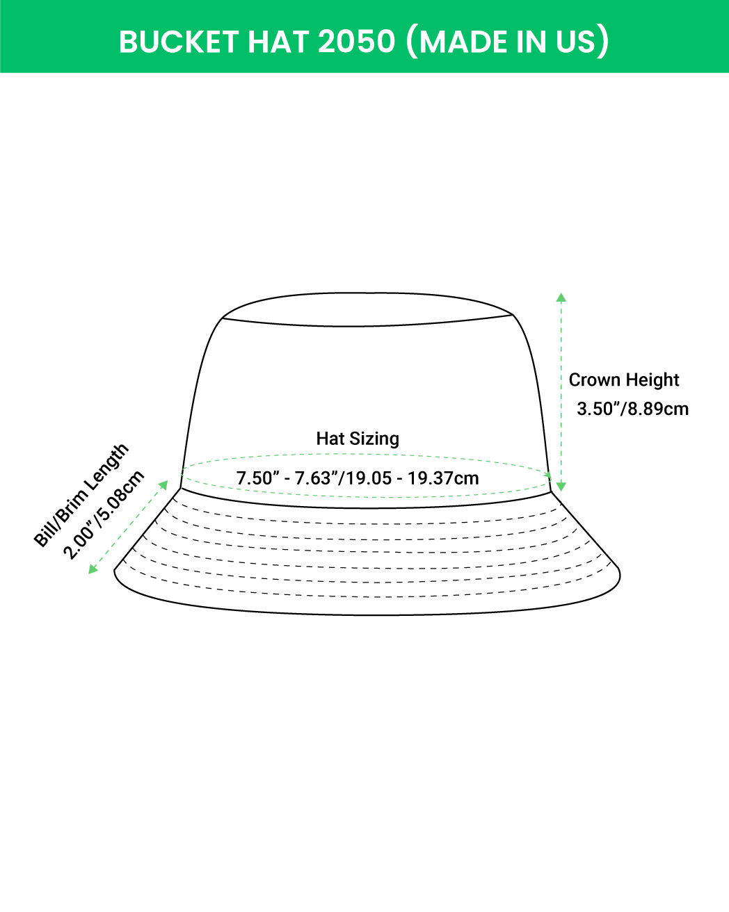 Engraved Leather Patch Bucket Hat 2050 (Made in US)