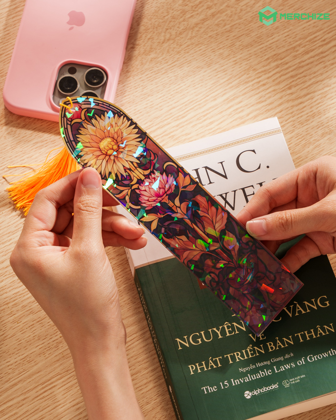 Custom Shape Broken Glass Hologram Bookmark
