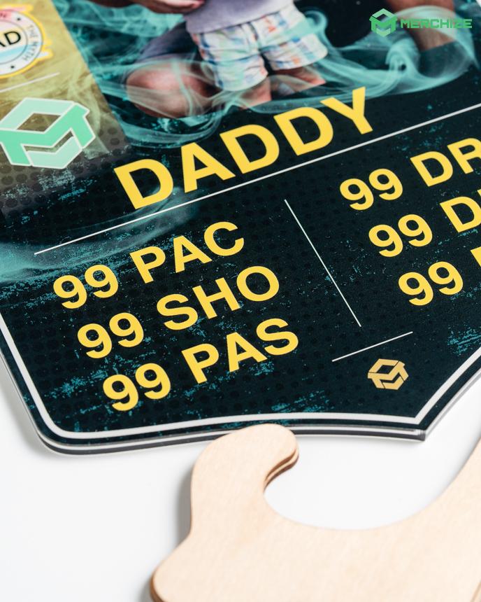 Acrylic Football Card Sign at the bottom