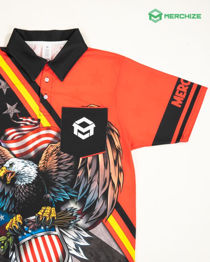 All-over Print Pocket Polo Shirt (Midweight)