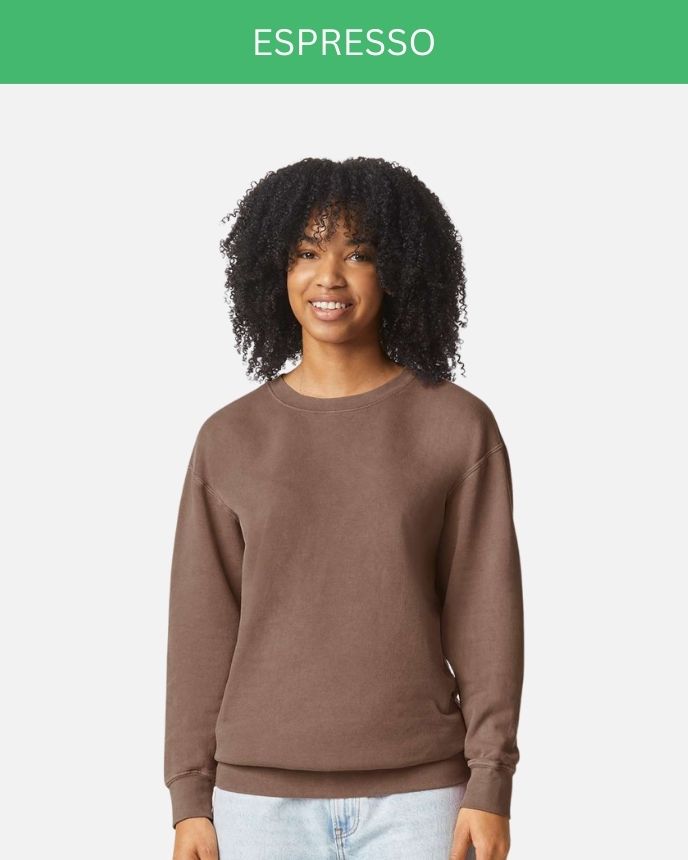 Comfort Color Garment-Dyed Lightweight Fleece Crewneck Sweatshirt 1466 (Made in US)