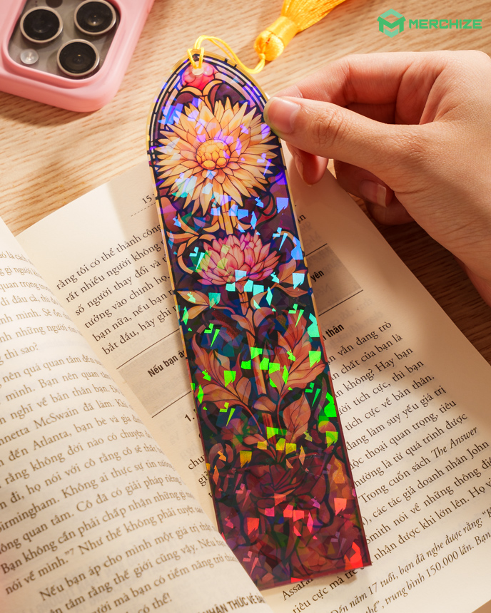 Custom Shape Broken Glass Hologram Bookmark