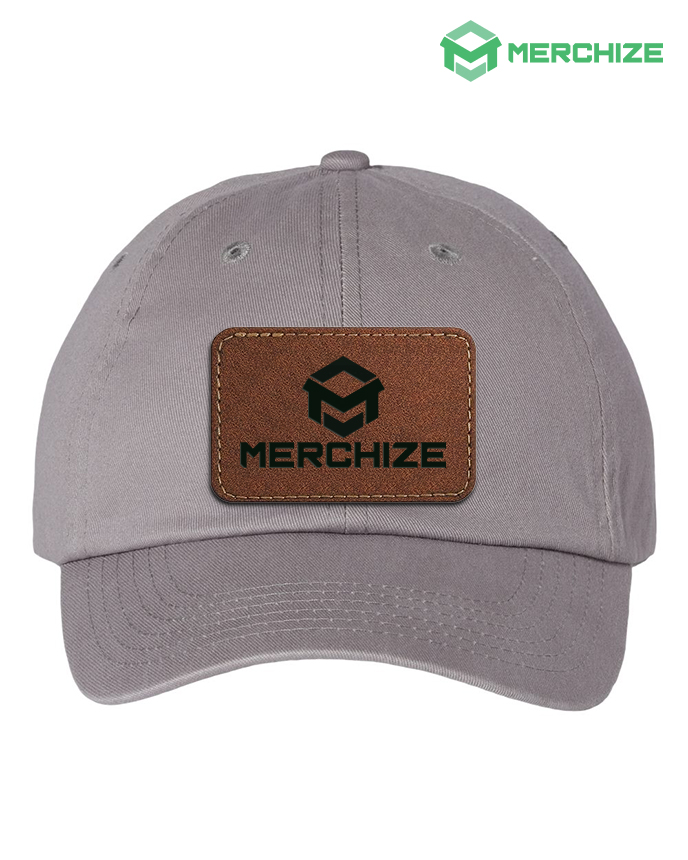 Engraved Leather Patch Bio-Washed Classic Dad Hat VC300A (Made in US)