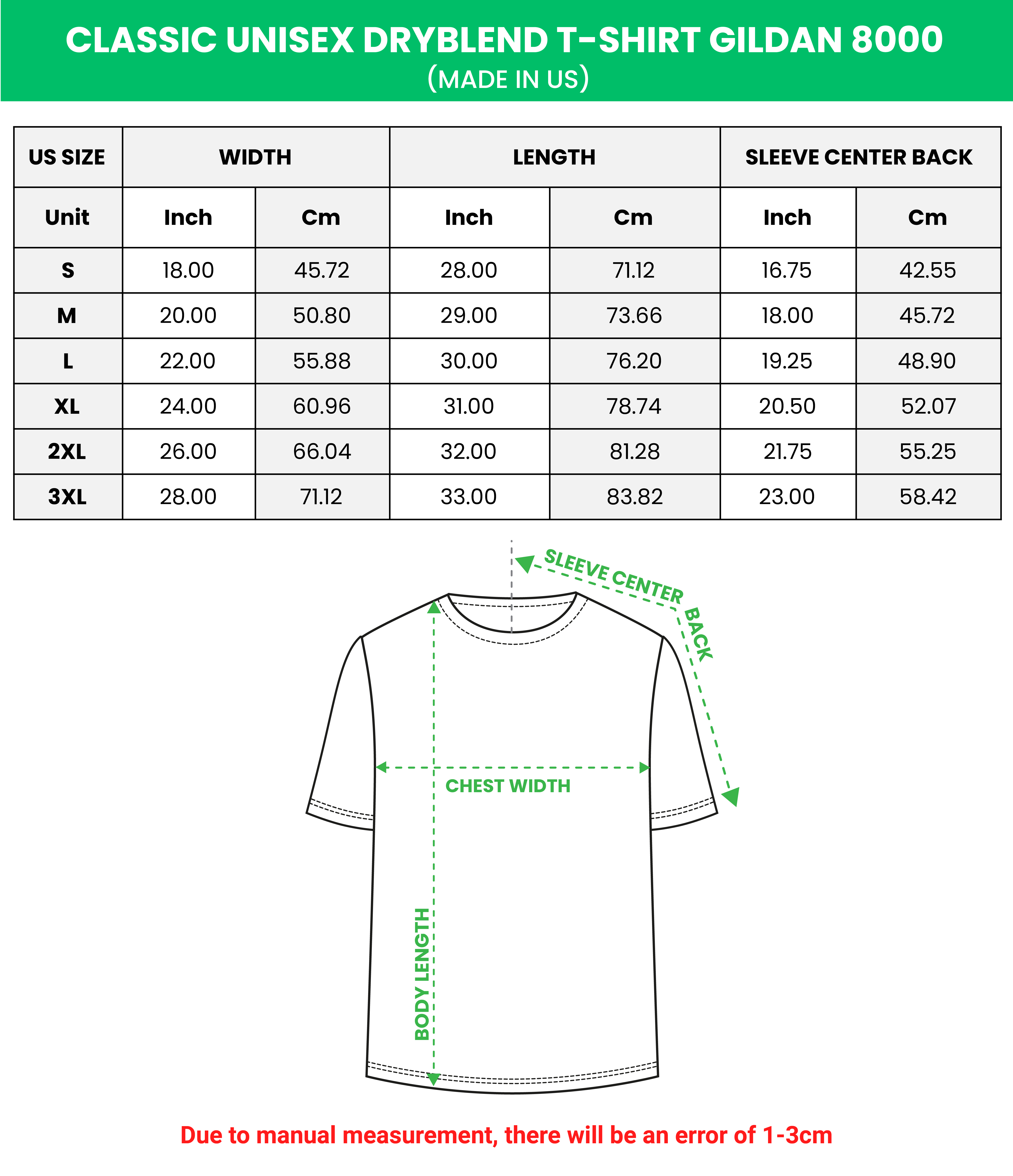 Classic Unisex DryBlend T-Shirt Gildan 8000 (Made in US)