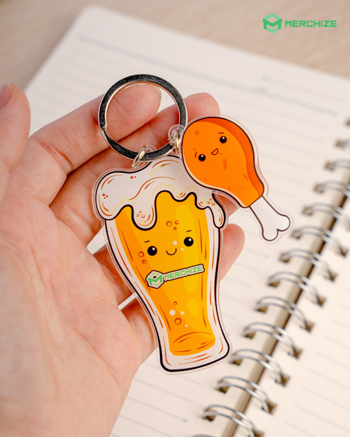 Custom Shape 2-side Printed Multi-Charm Keychain