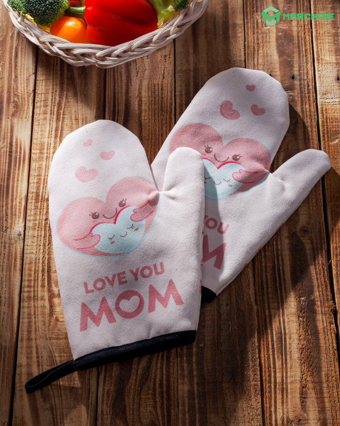All-over Print Oven Mitts and Pot Holder Combo