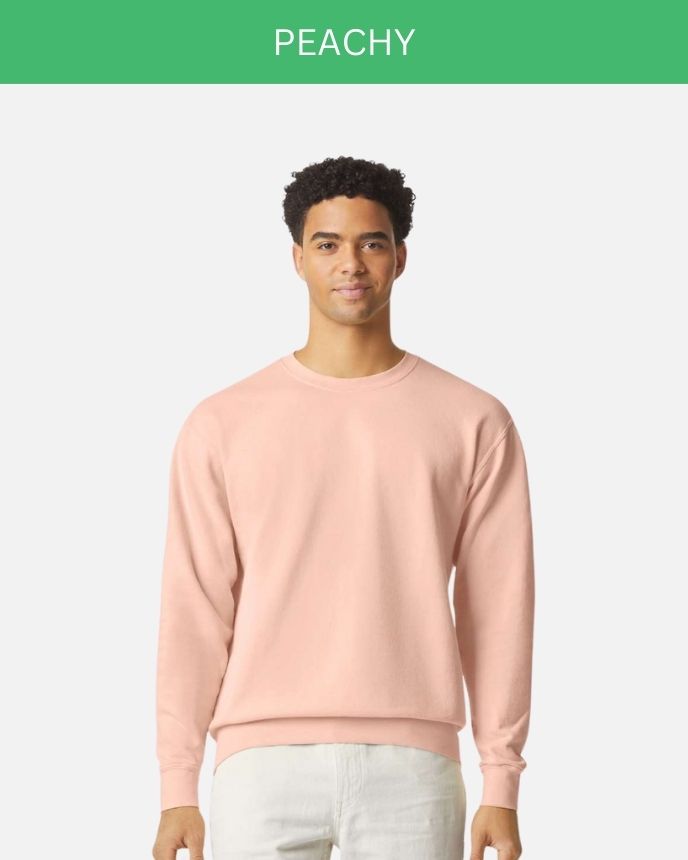 Comfort Color Garment-Dyed Lightweight Fleece Crewneck Sweatshirt 1466 (Made in US)