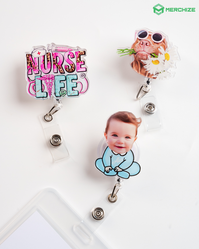 Custom Shape Acrylic Badge Reel