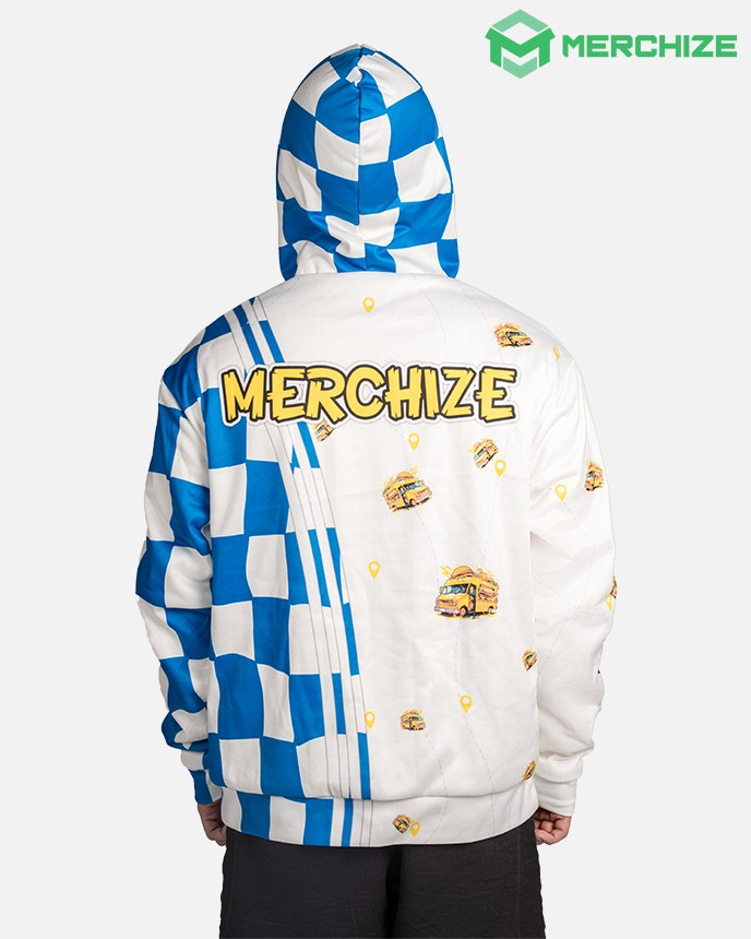 All over Print Fleece Hoodie back side