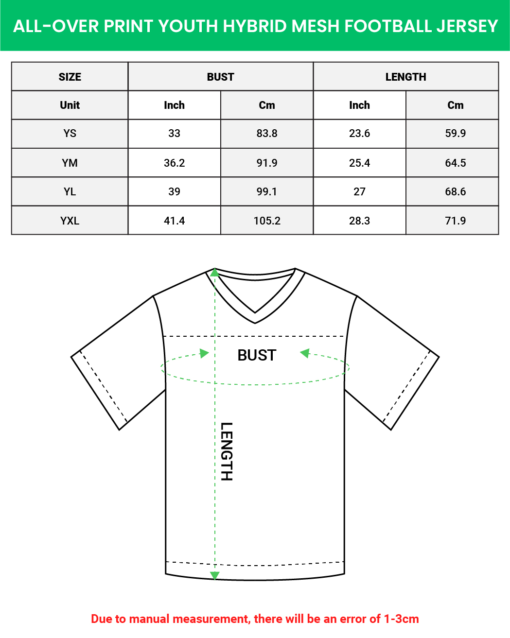 All-over Print Youth Hybrid Mesh Football Jersey