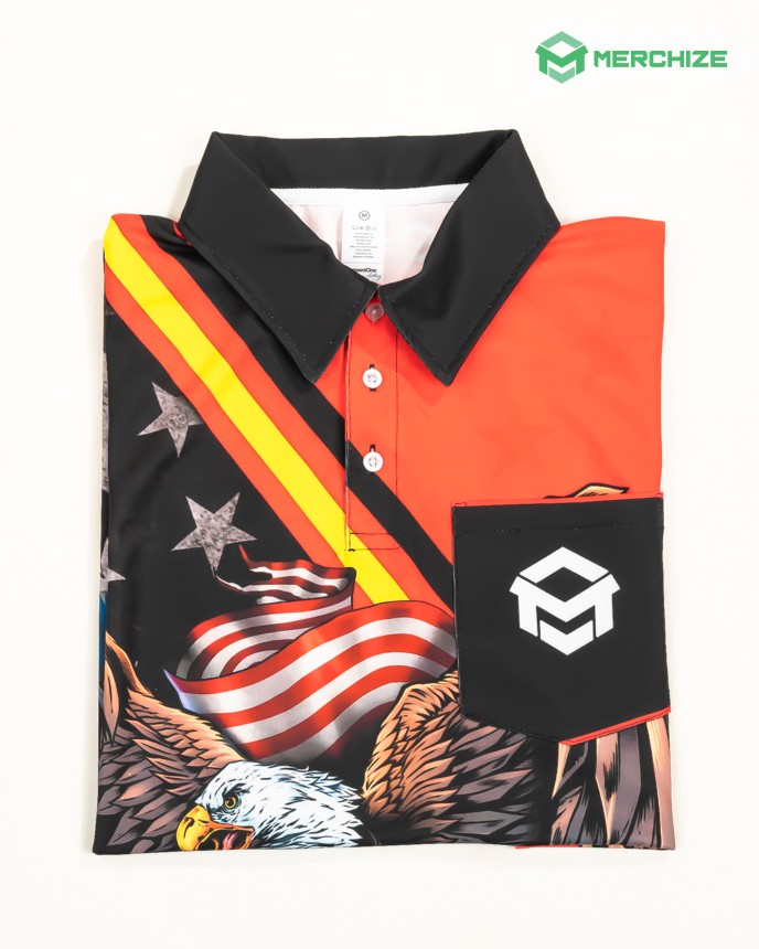 All-over Print Pocket Polo Shirt (Midweight)
