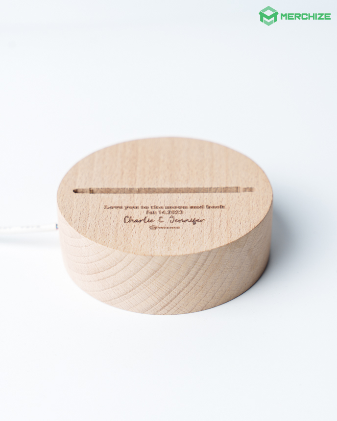 Beech Photo Night Light Base