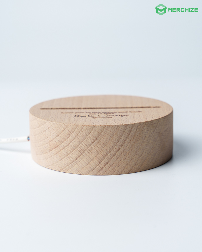 Beech Photo Night Light Base