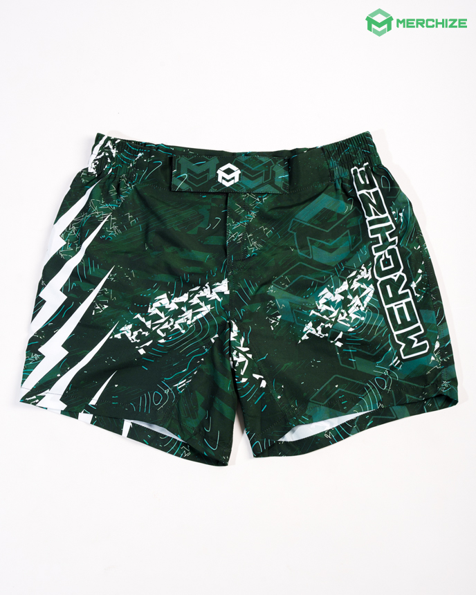 all-over print fight shorts (elastic waistband) front