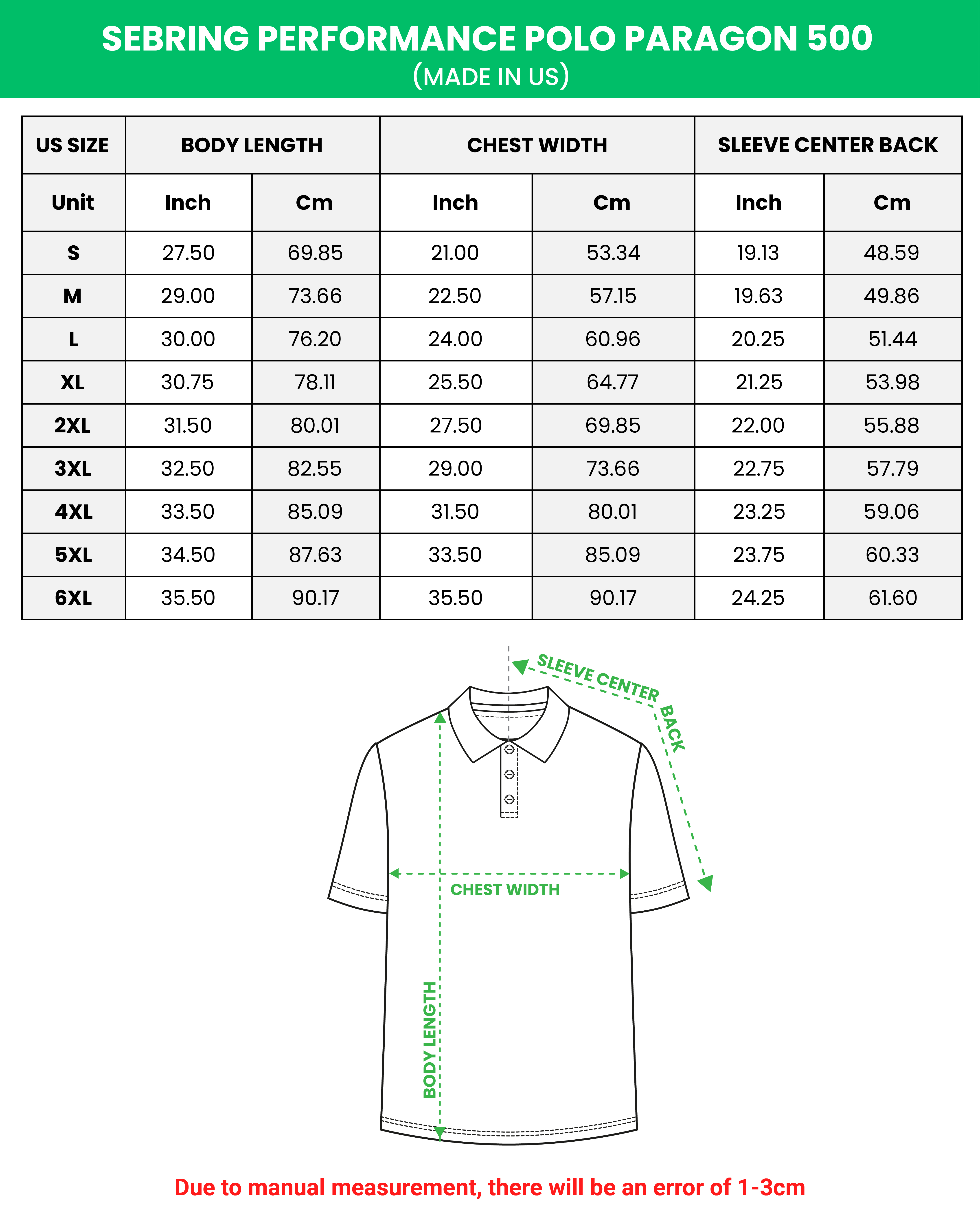 Sebring Performance Polo Paragon 500 (Made in US)