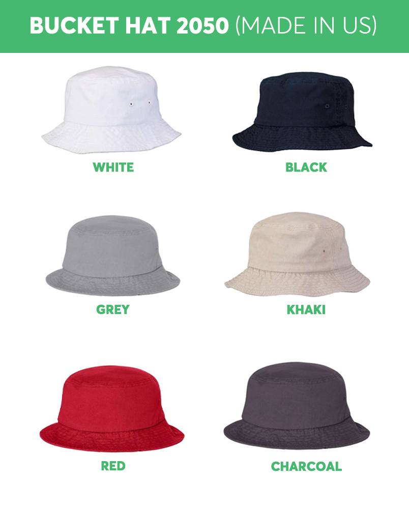 Engraved Leather Patch Bucket Hat 2050 (Made in US)