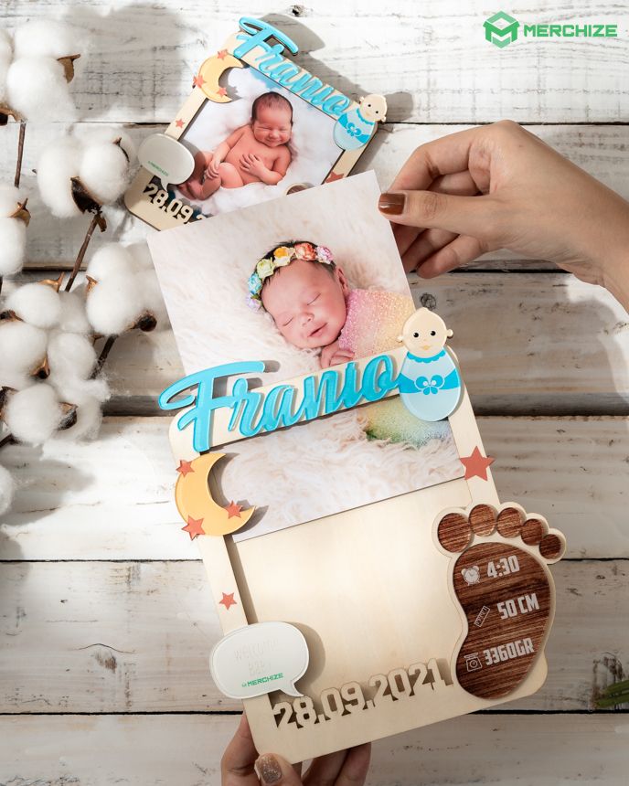 4-Layer Custom Shape Wooden & Acrylic Frame