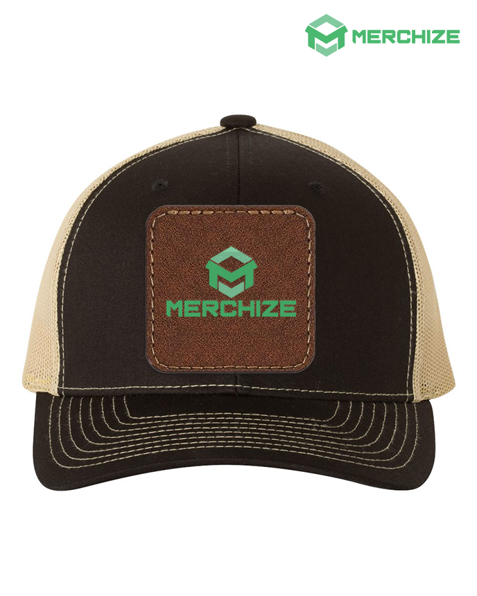 Leather Patch Snapback Trucker Cap 112 (Made in US)