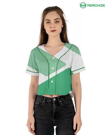 All-over Print Crop Top Baseball Jersey