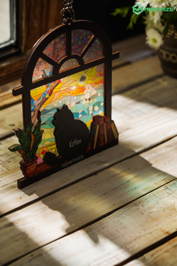 Personalized window hanging suncatcher ornament