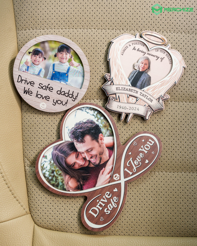 Custom Shape 2-layer Wooden Car Clip