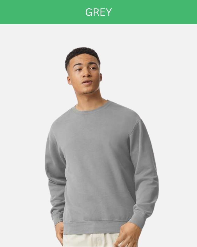 Comfort Color Garment-Dyed Lightweight Fleece Crewneck Sweatshirt 1466 (Made in US)