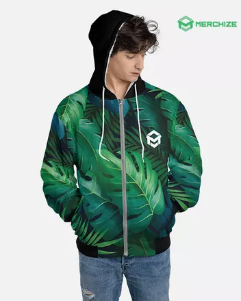 All-over Print Fleece Zip Hoodie