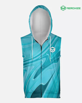 All-over Print Sleeveless Zip Hoodie (Lightweight)