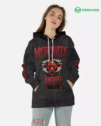 All-over Print Zip Hoodie (Lightweight)
