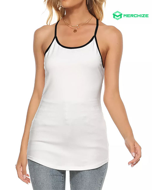 All-over Print Criss Cross Open Back Tank Top (Made in China)