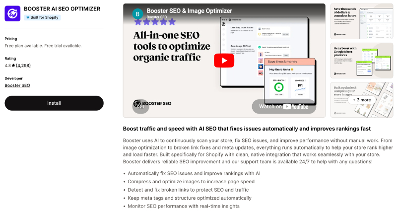 Booster AI SEO Shopify APp