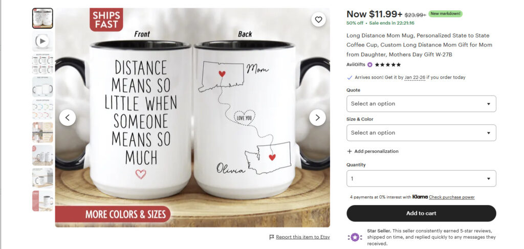 Long distance mom mug