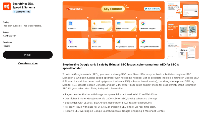 Searchpie SEO Shopify App