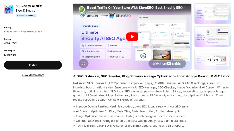 Store SEO AI Shopify APps