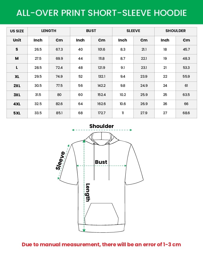 All-over Print Short-sleeve Hoodie