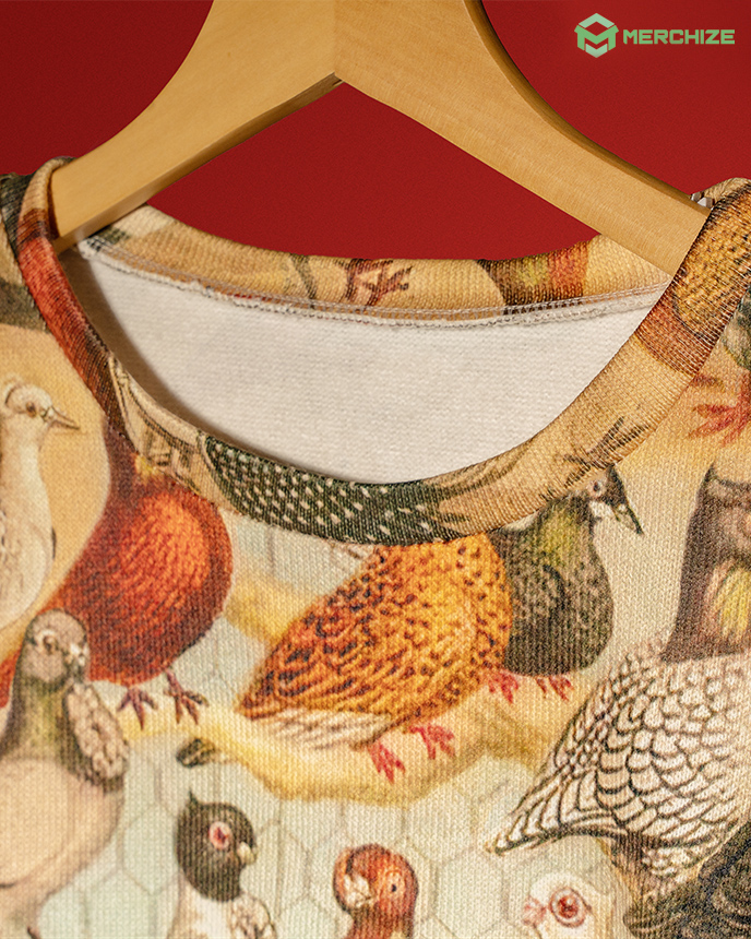 All-Over Print Unisex Drop-shoulder Sweater (Made in China)