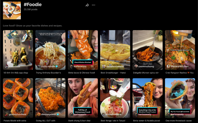 food and beverage tiktok products