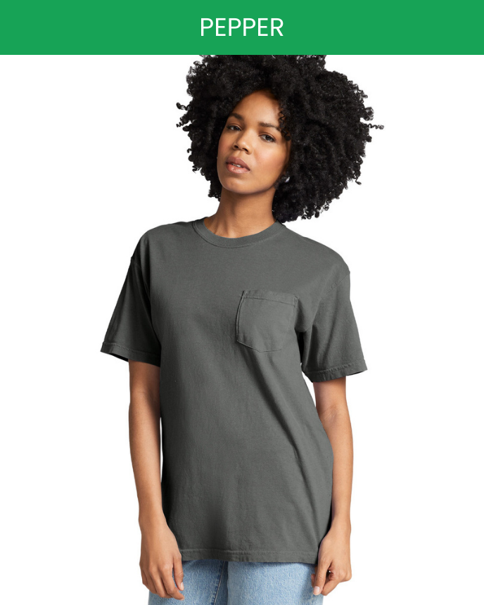 Heavyweight Adult Pocket T-Shirt Comfort Colors 6030 (Made in US)
