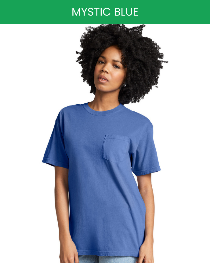 Heavyweight Adult Pocket T-Shirt Comfort Colors 6030 (Made in US)