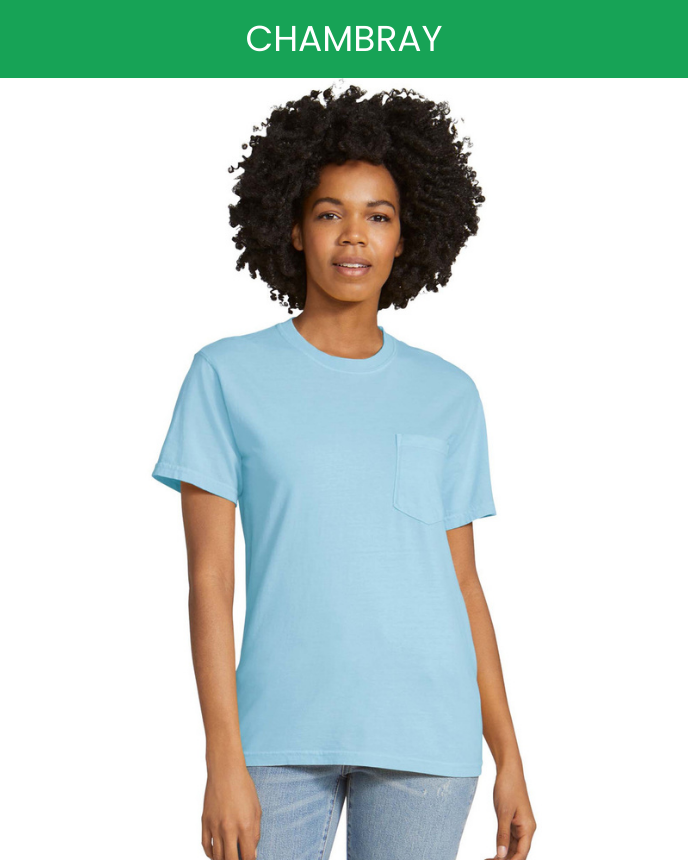 Heavyweight Adult Pocket T-Shirt Comfort Colors 6030 (Made in US)