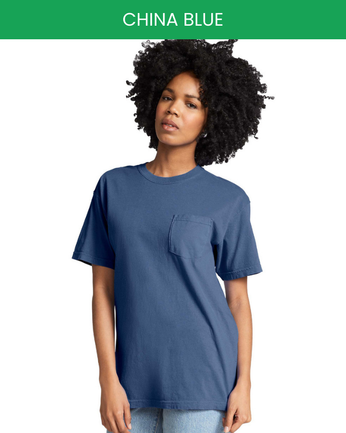Heavyweight Adult Pocket T-Shirt Comfort Colors 6030 (Made in US)