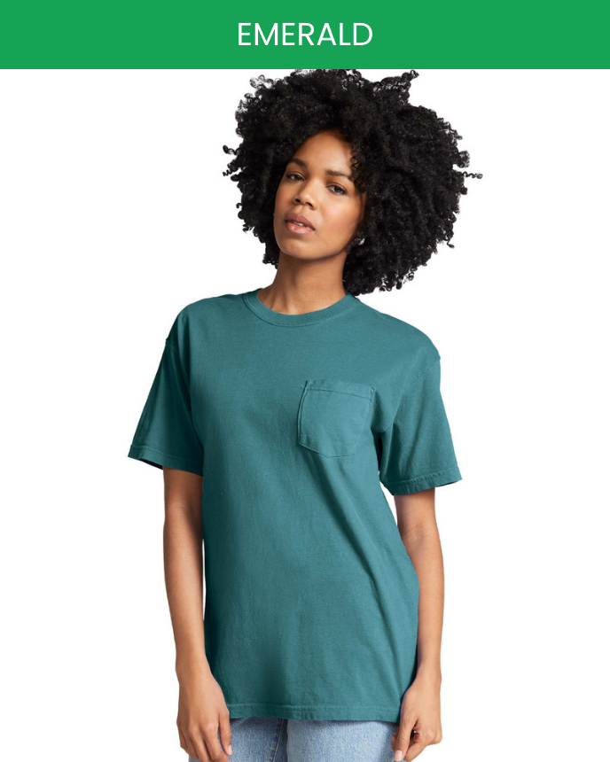 Heavyweight Adult Pocket T-Shirt Comfort Colors 6030 (Made in US)