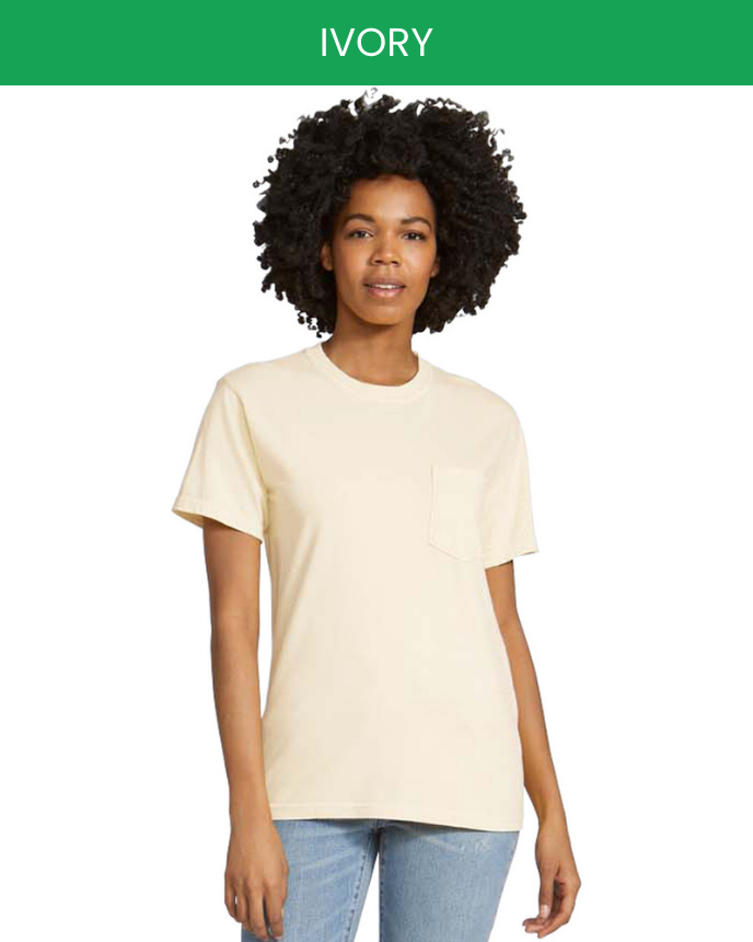 Heavyweight Adult Pocket T-Shirt Comfort Colors 6030 (Made in US)