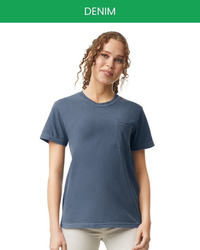 Heavyweight Adult Pocket T-Shirt Comfort Colors 6030 (Made in US)