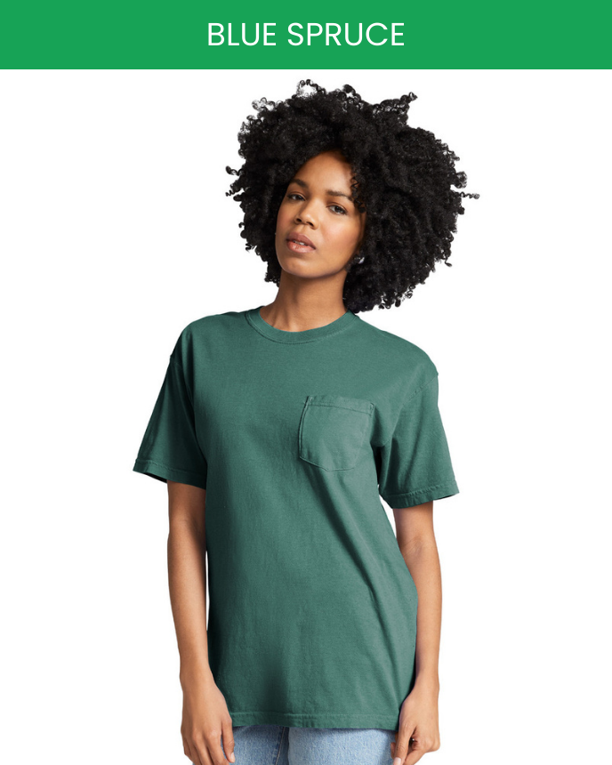 Heavyweight Adult Pocket T-Shirt Comfort Colors 6030 (Made in US)