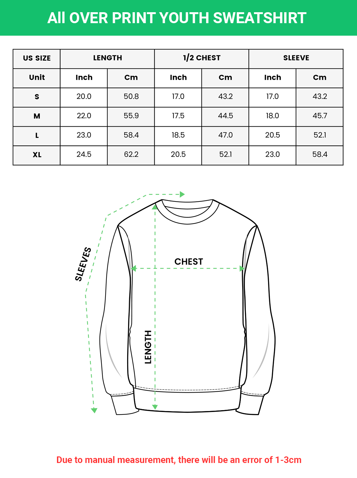 All-over Print Youth Sweatshirt (Lighweight)
