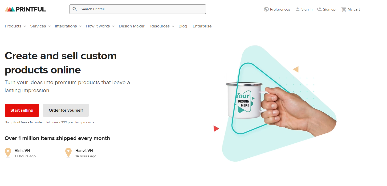 Printful app website