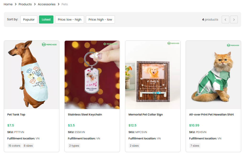 Selling custom pet product online