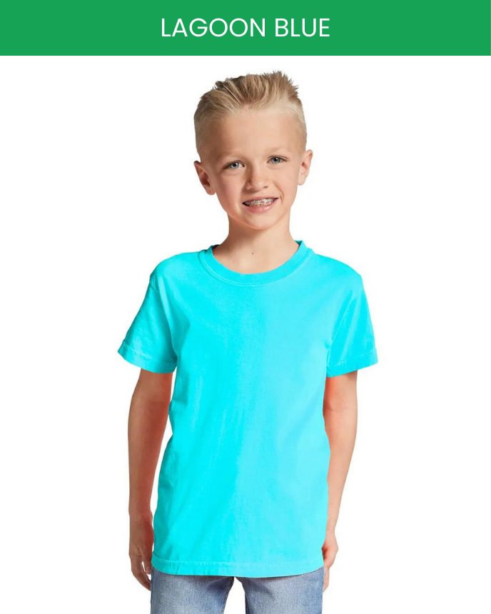 Heavyweight Youth T-Shirt Comfort Colors 9018 (Made in US) lagoon blue