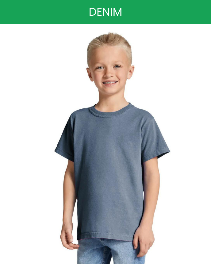Heavyweight Youth T-Shirt Comfort Colors 9018 (Made in US) denim